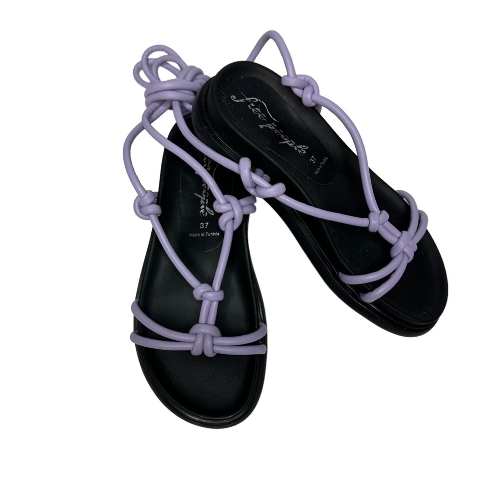FINAL Last Chance NWOT Free People Below Deck Wrap Sandals in Orchid 37 - Picture 10 of 12